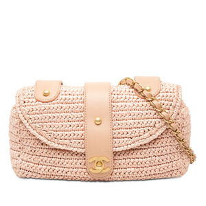 Pre-Loved Chanel CC Woven Raffia Flap